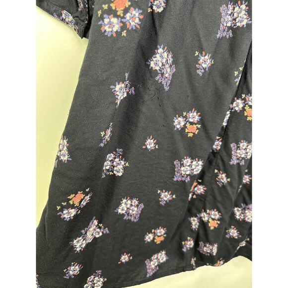 Old Navy Blue Floral Print Long Sleeve Embroidered Dress Women Medium Boho - Picture 8 of 10